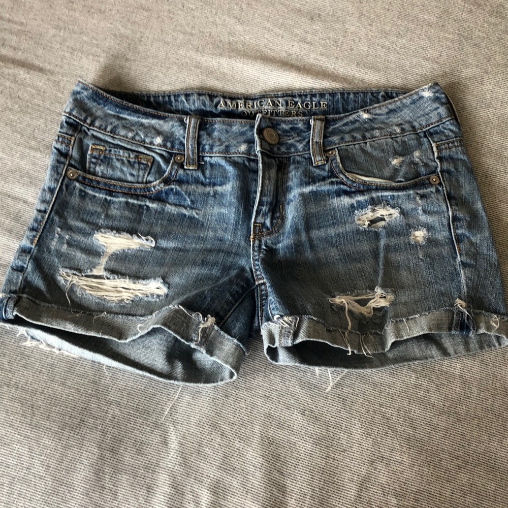 American Eagle distressed denim shorts
